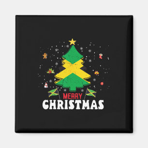 Proud Jamaica Flag Tree Christmas Pajama Patrioitc Magnet