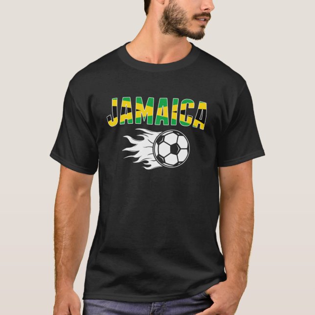 Proud Jamaica Soccer Fans Jersey - Jamaican Footba T-Shirt (Front)