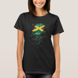 Proud Jamaican Roots Heritage Torn Ripped Jamaica T-Shirt
