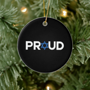 Proud Jewish Hebrew Holiday Proud Jew Religious  Ceramic Tree Decoration