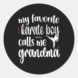 Proud Karate Grandma Karate Grandmother Classic Round Sticker