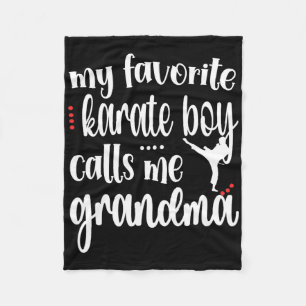 Proud Karate Grandma Karate Grandmother Fleece Blanket