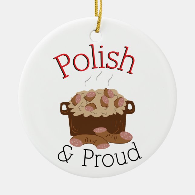 Proud Kielbasa Ceramic Tree Decoration (Front)