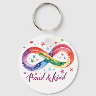 Proud & Kind Rainbow Infinity Design LGBTQ Pride Key Ring
