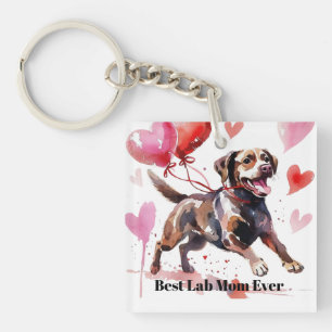 Proud Labrador Mom Necklace   Valentine's Day Dog  Key Ring