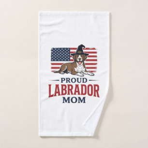 Proud Labrador Mom Patriotic Dog Halloween Shirt D Hand Towel