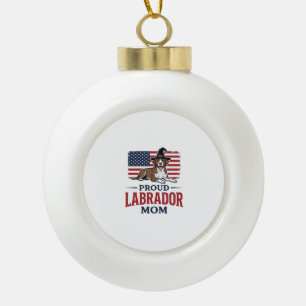 Proud Labrador Mum Patriotic Dog Halloween Shirt D Ceramic Ball Christmas Ornament