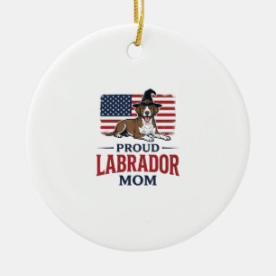 Proud Labrador Mum Patriotic Dog Halloween Shirt D Ceramic Tree Decoration