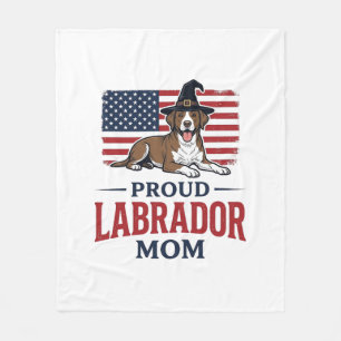 Proud Labrador Mum Patriotic Dog Halloween Shirt D Fleece Blanket