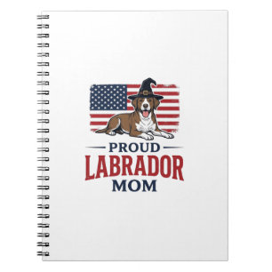 Proud Labrador Mum Patriotic Dog Halloween Shirt D Notebook