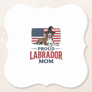Proud Labrador Mum Patriotic Dog Halloween Shirt D Paper Coaster
