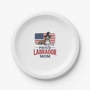 Proud Labrador Mum Patriotic Dog Halloween Shirt D Paper Plate