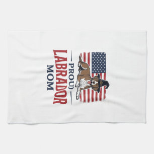 Proud Labrador Mum Patriotic Dog Halloween Shirt D Tea Towel