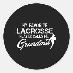 Proud Lacrosse Grandma Favourite Goalie Player Cos Classic Round Sticker
