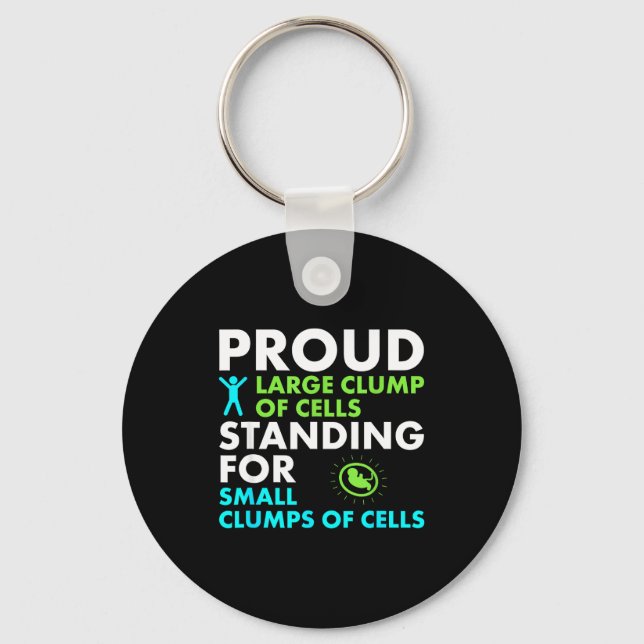Proud Large Clump Of Cells Standing For Small Clum Key Ring (Front)