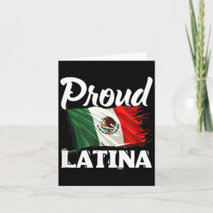 Proud latina mexican pride flag mexico roots card