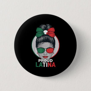 Proud latina mexico hispanic heritage month mexica 6 cm round badge