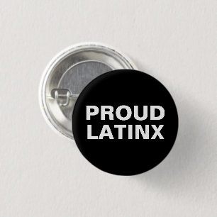 Proud Latinx black and white 3 Cm Round Badge