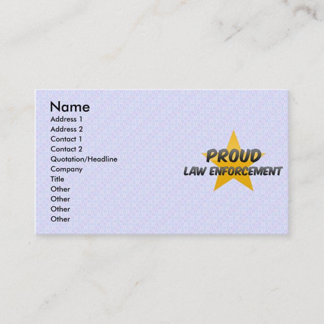 Proud Law Enforcement Business Card (Front)