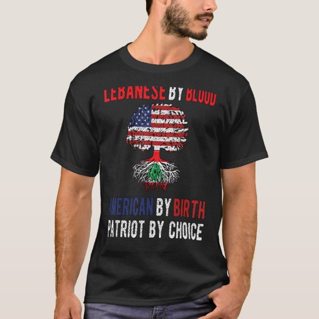 Proud Lebanese American Flag Lebanon Usa T-Shirt (Front)