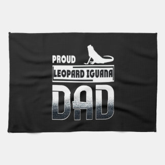 Proud leopard Iguana Dad Tea Towel