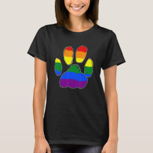 Proud LGBT Allies Furry Rainbow Cat Dog Paw Kitten T-Shirt