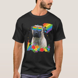 Proud LGBT Gay Bullmastiff Dog Pride Flag Rainbow T-Shirt