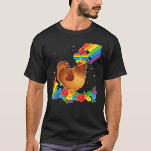 Proud Lgbt Gay Chicken Pride Flag Rainbow Lgbtq Le T-Shirt