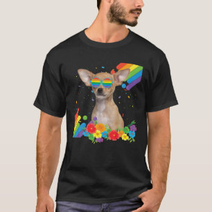 Proud LGBT Gay Chihuahua Dog Pride Flag Rainbow LG T-Shirt