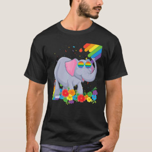 Proud Lgbt Gay Elephant Pride Flag Rainbow Lgbtq L T-Shirt