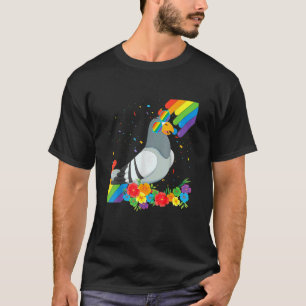 Proud Lgbt Gay Pigeon Pride Flag Rainbow Lgbtq Les T-Shirt