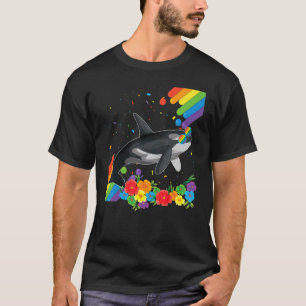Proud Lgbt Gay Whale Pride Flag Rainbow Lgbtq Lesb T-Shirt