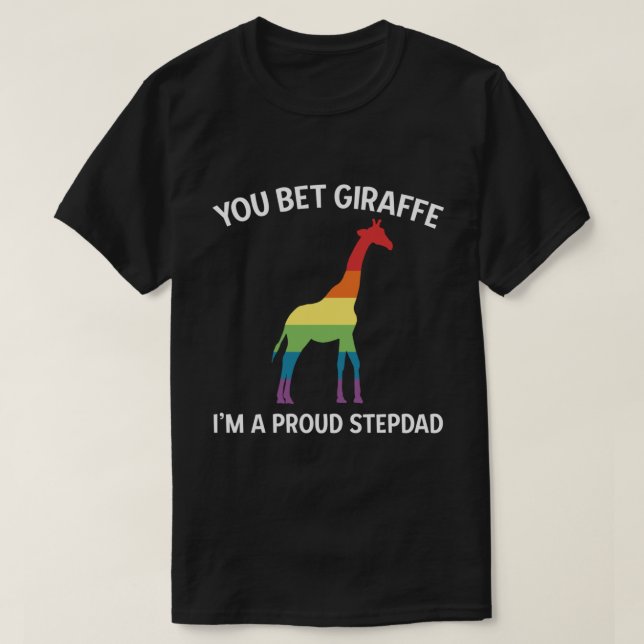 Proud LGBT Stepdad Gay Pride Stepfather Tee Pullov (Design Front)