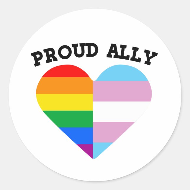 Proud LGBTQ Ally Classic Round Sticker (Front)