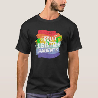 Proud LGBTQ Parents Pride LGBTQ Gay LGBT Ally Rain T-Shirt