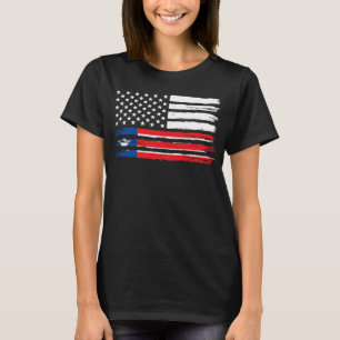 Proud Liberian American Flag Liberia Heritage USA  T-Shirt
