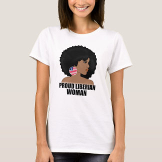 Proud Liberian Woman, Liberia Flag Pride T-Shirt