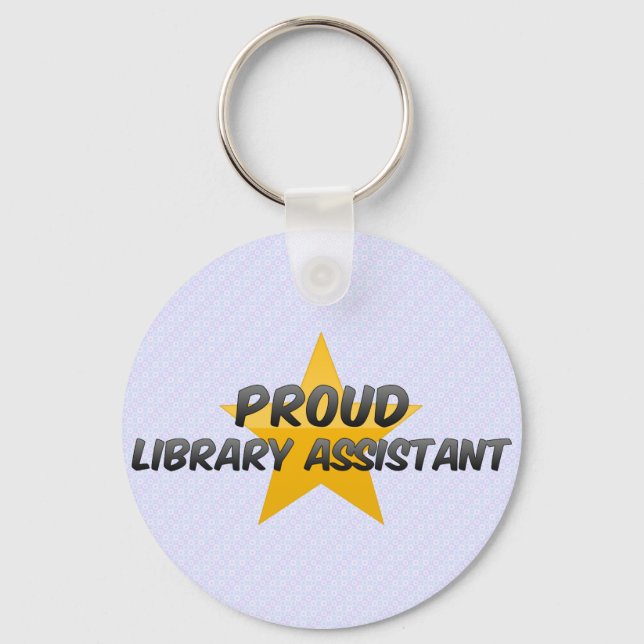 Proud Library Assistant Key Ring (Front)
