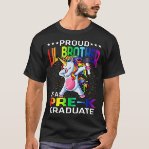 Proud Lil Brother Of A Pre-K Graduate Unicorn T-Shirt