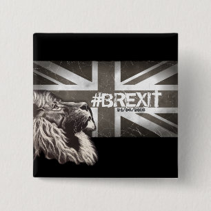 Proud Lion #Brexit Customise the Date 24/06/2016 15 Cm Square Badge