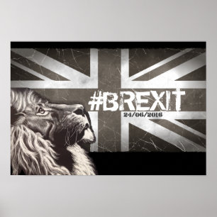 Proud Lion #Brexit Customise the Date 24/06/2016 Poster