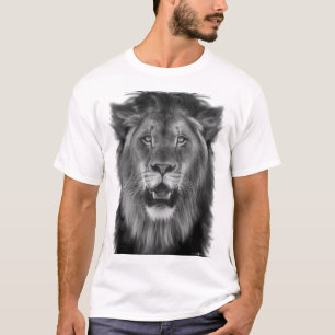 Proud Lion in Black and White T-Shirt