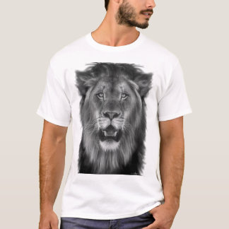 Proud Lion in Black and White T-Shirt