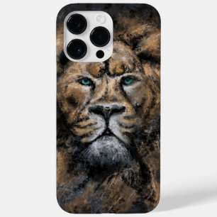 Proud Lion with Green Eyes Painting Case-Mate iPhone 14 Pro Max Case