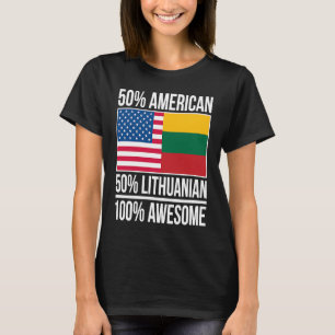 Proud Lithuanian American Flag Lithuania Heritage T-Shirt