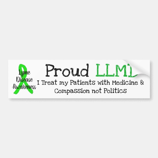 Proud LLMD Lyme Disease Awareness Bumper Sticker (Front)