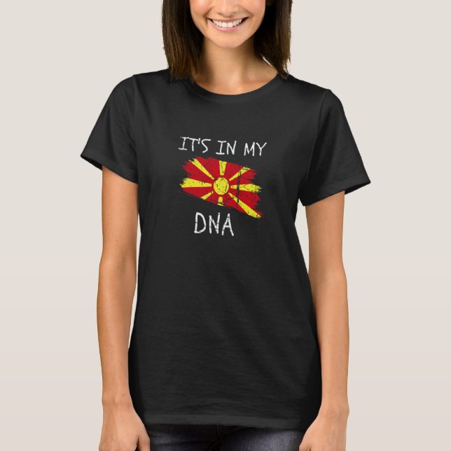 Proud Macedonian Pride It's in my DNA Macedonia Fl T-Shirt (Front)