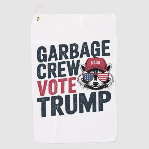 Proud MAGA Garbage Crew Vote Trump Election Raccoo Golf Towel