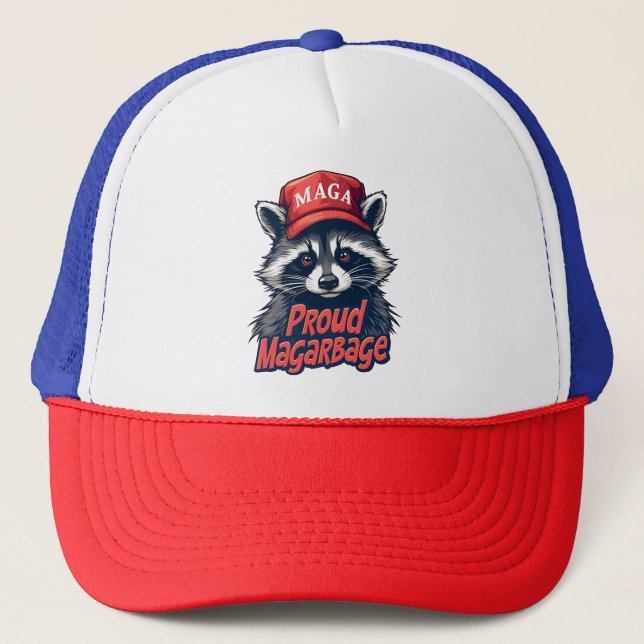 Proud MAGA Garbage For Trump supporter Election  Trucker Hat (Front)