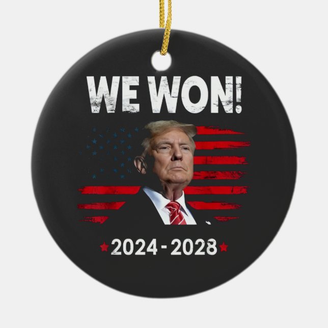 Proud Maga President Trump Won Inaguration Day  Ceramic Tree Decoration (Front)